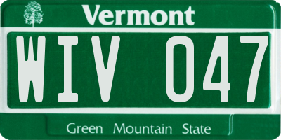 VT license plate WIV047