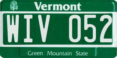 VT license plate WIV052