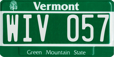 VT license plate WIV057