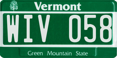 VT license plate WIV058