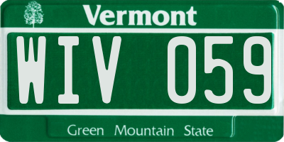 VT license plate WIV059