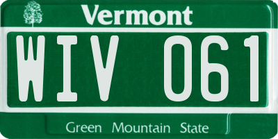 VT license plate WIV061
