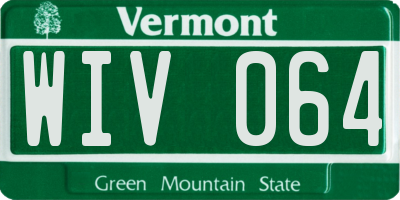 VT license plate WIV064