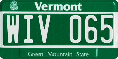 VT license plate WIV065