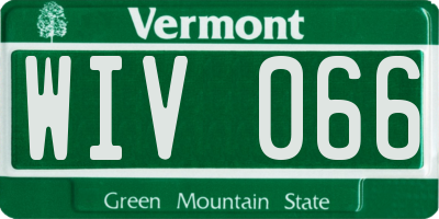 VT license plate WIV066