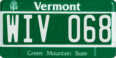 VT license plate WIV068