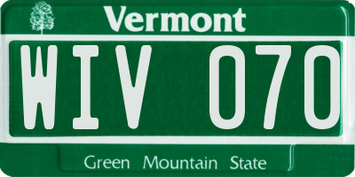 VT license plate WIV070