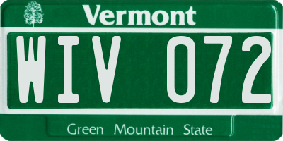 VT license plate WIV072