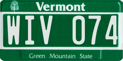 VT license plate WIV074