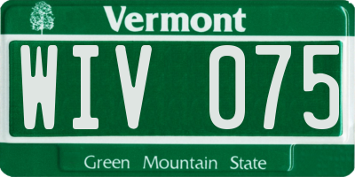 VT license plate WIV075