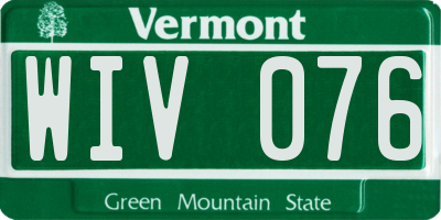 VT license plate WIV076