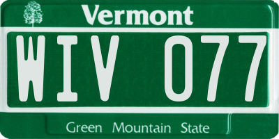 VT license plate WIV077