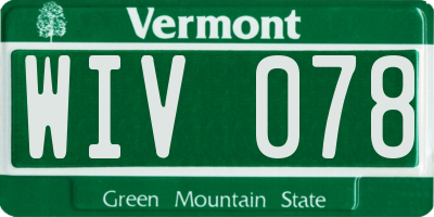 VT license plate WIV078