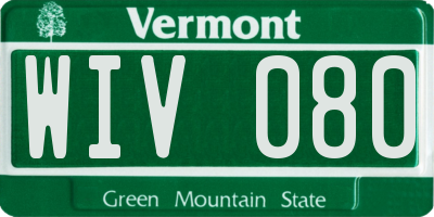 VT license plate WIV080