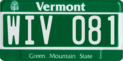 VT license plate WIV081