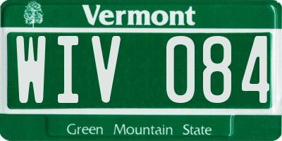 VT license plate WIV084