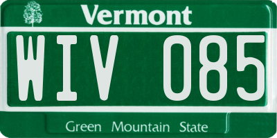 VT license plate WIV085