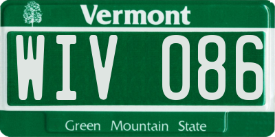 VT license plate WIV086