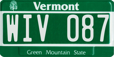 VT license plate WIV087