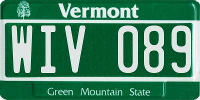 VT license plate WIV089