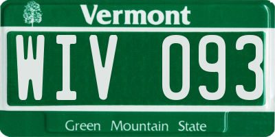 VT license plate WIV093