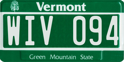 VT license plate WIV094