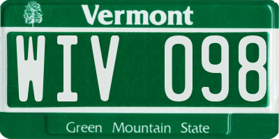 VT license plate WIV098