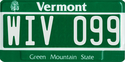 VT license plate WIV099