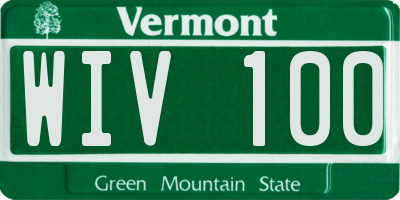 VT license plate WIV100