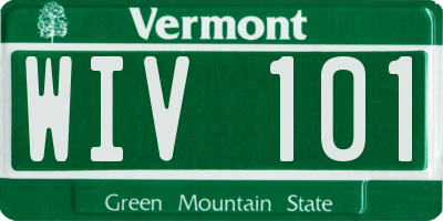 VT license plate WIV101