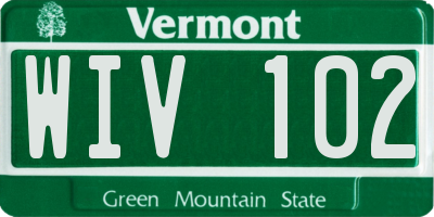 VT license plate WIV102