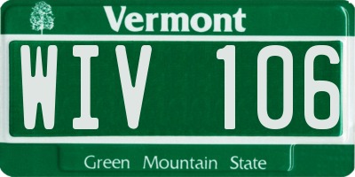VT license plate WIV106