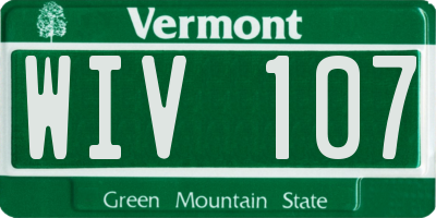VT license plate WIV107
