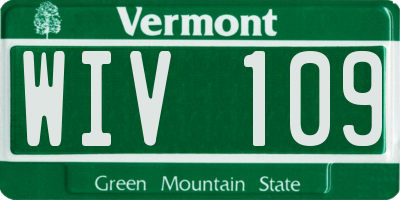 VT license plate WIV109
