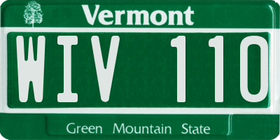 VT license plate WIV110