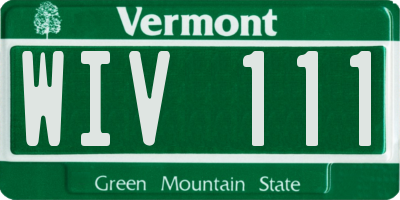 VT license plate WIV111