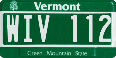VT license plate WIV112