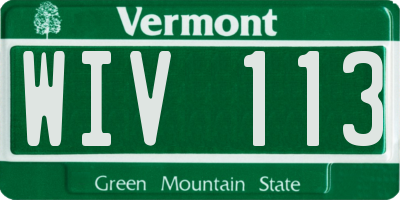 VT license plate WIV113