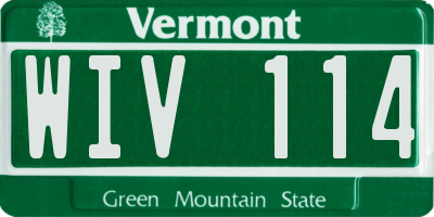 VT license plate WIV114