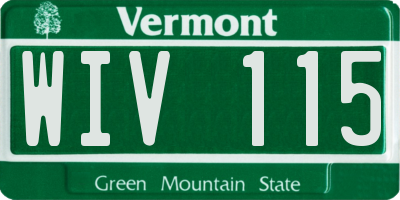 VT license plate WIV115