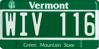 VT license plate WIV116