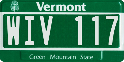 VT license plate WIV117