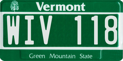 VT license plate WIV118