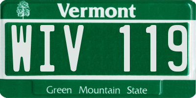 VT license plate WIV119