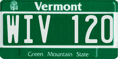 VT license plate WIV120