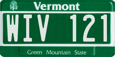 VT license plate WIV121