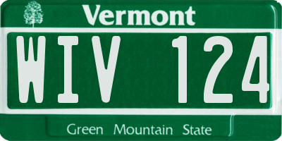 VT license plate WIV124