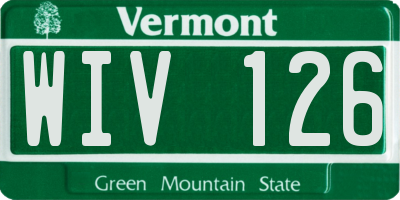 VT license plate WIV126