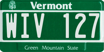 VT license plate WIV127