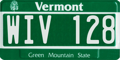 VT license plate WIV128